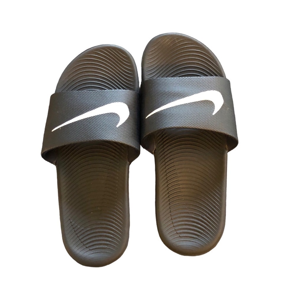 Nike Kids Kawa Slide Sandal Sz 5Y Black White Slip On Back To School Sporty